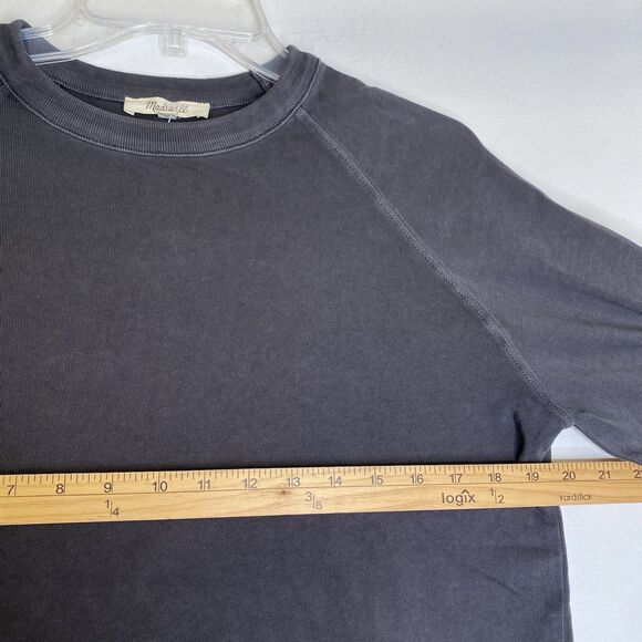 Madewell Top Sweatshirt XXS Heather Gray Raglan Long Sleeve Oversized Relaxed - Picture 5 of 8